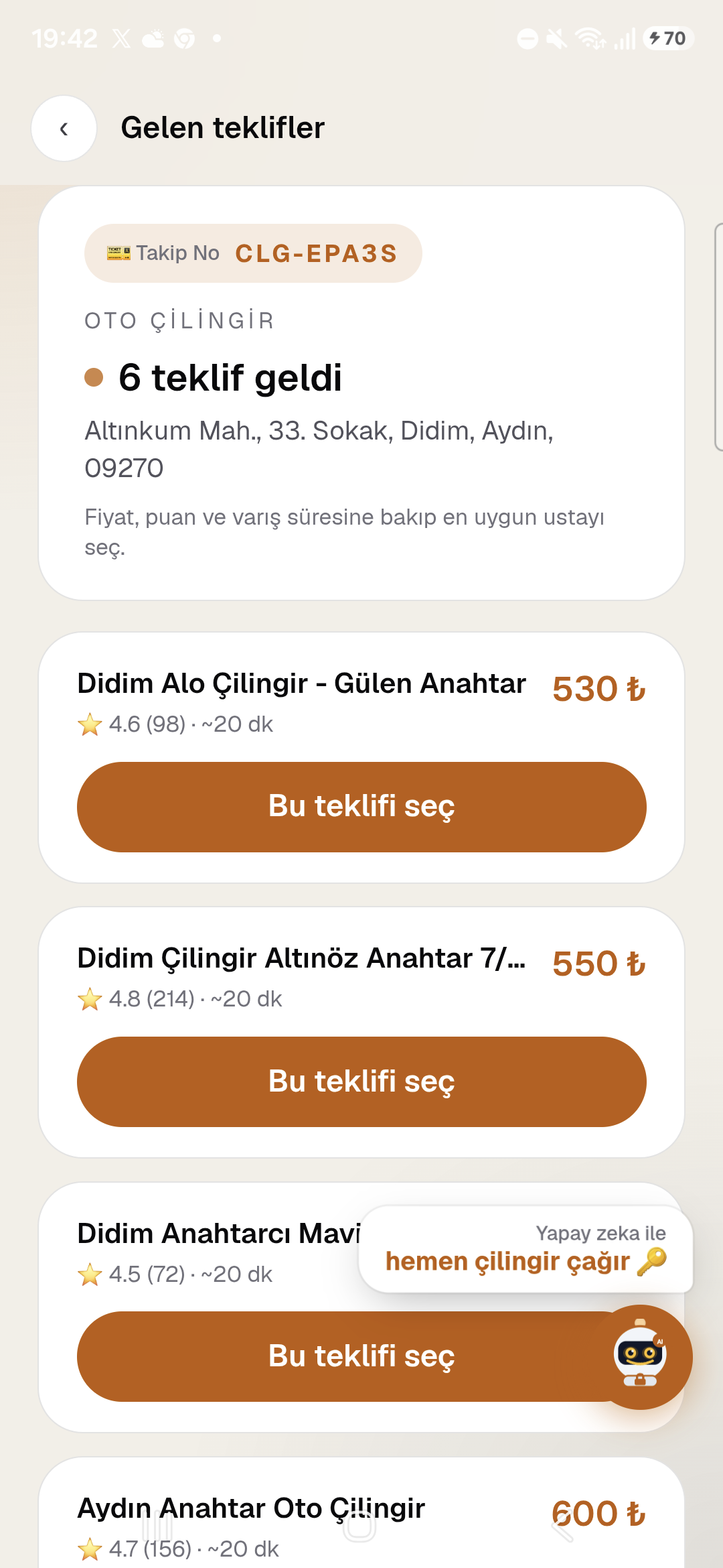 Teklifler