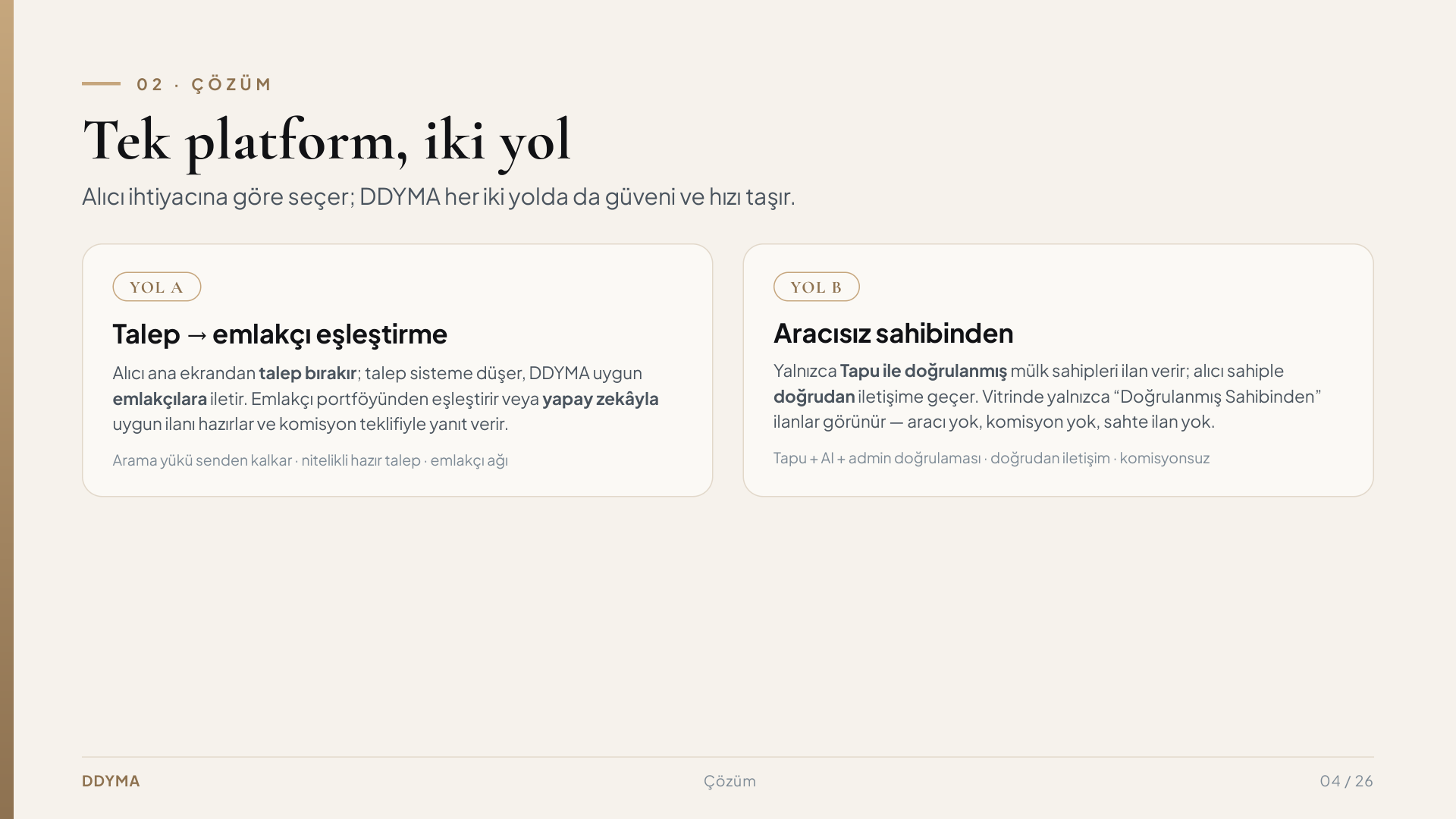Tek platform iki yol